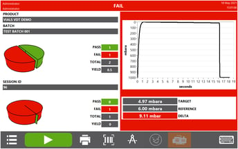 Sepha Multi-Q HD Vacuum Decay result screen